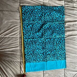 2 - Handmade Animal Print Pillowcases (teal and black)